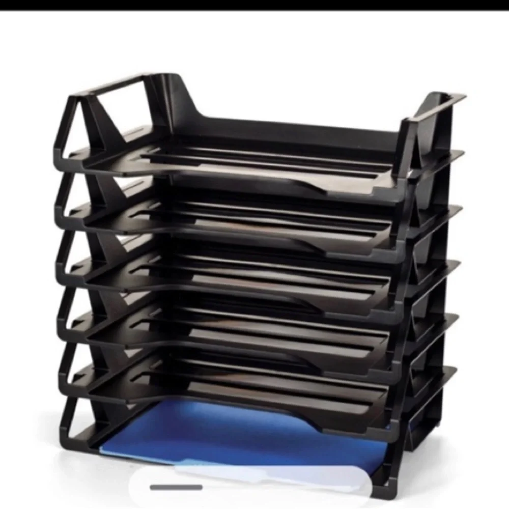 Officemate Side Load Letter Tray, Recycled, Black 8 Pack